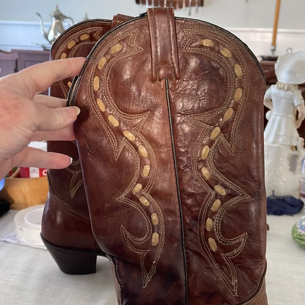 Leather Western Boots 9D Great Condition ACME - Picture 4 of 4